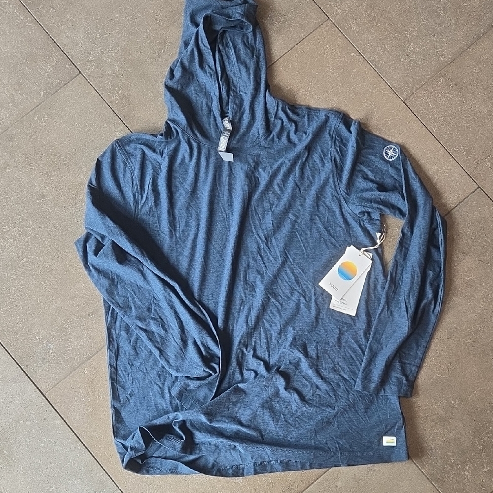 Vuori Slate Blue Hooded Top